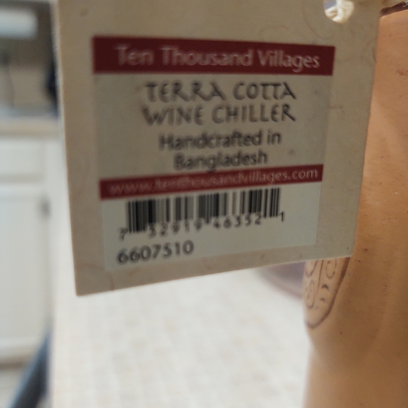 TERRA COTTA WINE COOLER 7 3/4" TALL NEW WITH TAGS - Picture 9 of 10